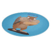 Cute Grappig big cheeks cartoon Snijplank (Hoek)