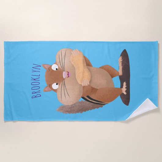 Cute Grappig big cheeks cartoon Strandlaken (Voorkant)