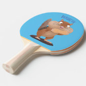 Cute Grappig big cheeks cartoon Tafeltennisbatje (Voorkant Gekanteld)