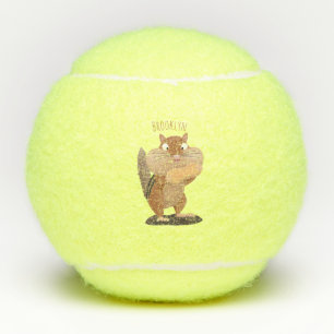 Cute Grappig big cheeks cartoon Tennisballen