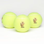 Cute Grappig big cheeks cartoon Tennisballen (Multi)