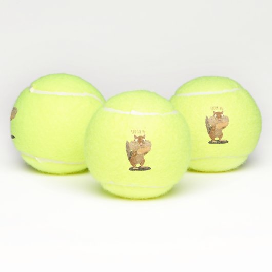 Cute Grappig big cheeks cartoon Tennisballen (Multi)
