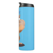 Cute Grappig big cheeks cartoon Thermosbeker (Geroteerd rechts)