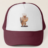 Cute Grappig big cheeks cartoon Trucker Pet (Voorkant)