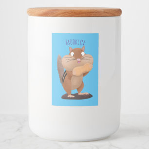 Cute Grappig big cheeks cartoon Voedselcontainer Etiket