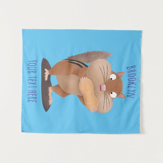 Cute Grappig big cheeks cartoon Wandkleed (Voorkant (horizontaal))