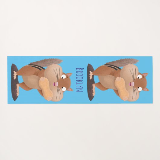 Cute Grappig big cheeks cartoon Yogamat (Achterkant (horizontaal))