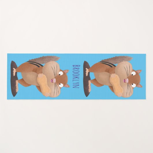 Cute Grappig big cheeks cartoon Yogamat (Voorkant (horizontaal))