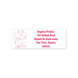 Cute Grappig big cheeks cartoon Zelfinktende Stempel