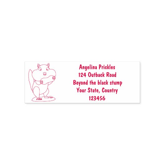 Cute Grappig big cheeks cartoon Zelfinktende Stempel (Design)