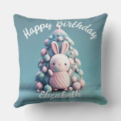 Cute, grappig, bunny, kawaii-stijl, kussen gooien (Achterkant)