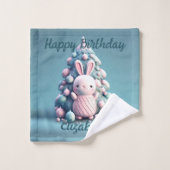 Cute, grappig, bunny, kawaii style bad handdoek (Wasdoekje)