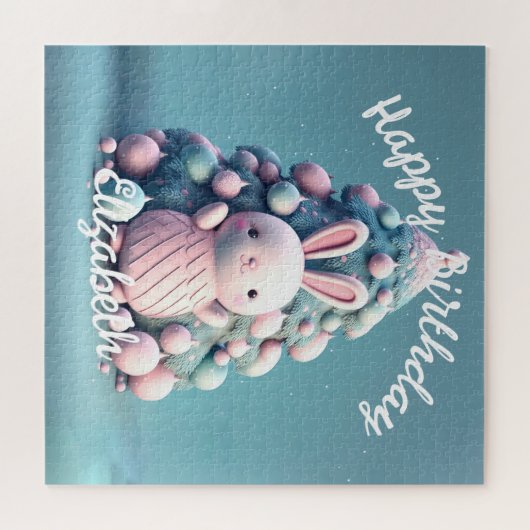 Cute, grappig, bunny, kawaii style legpuzzel (Horizontaal)