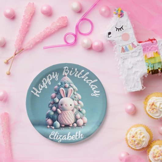 Cute, grappig, bunny, kawaii style papieren bordje (Feest)