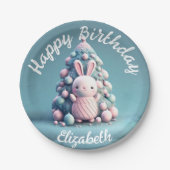 Cute, grappig, bunny, kawaii style papieren bordje (Voorkant)