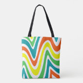 Cute grappig gezicht glimlachend kleurrijke patroo tote bag (Achterkant)