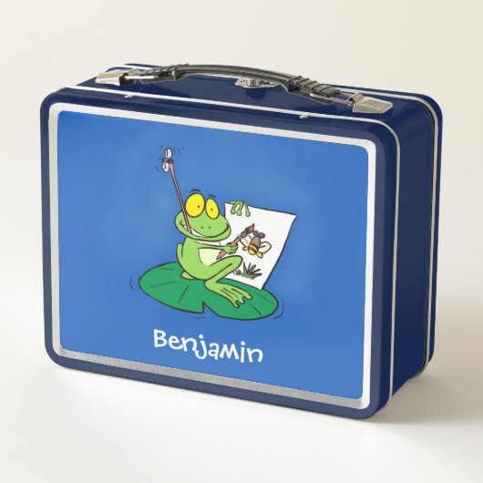 Cute Grappig green frog cartoon Illustration (Achterkant)