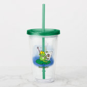 Cute Grappig green frog cartoon Illustration Acryl Drinkbeker (Voorkant)
