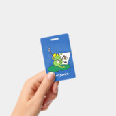 Cute Grappig green frog cartoon Illustration Badge (Handheld)