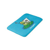 Cute Grappig green frog cartoon Illustration Badmat (Gekanteld)