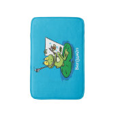 Cute Grappig green frog cartoon Illustration Badmat (Voorkant Verticaal)