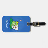 Cute Grappig green frog cartoon Illustration Bagagelabel (Voorkant horizontaal)