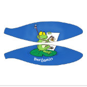 Cute Grappig green frog cartoon Illustration Basketbal (Panelen)