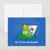 Cute Grappig green frog cartoon Illustration Briefkaart (Voorkant / Achterkant)