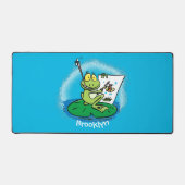 Cute Grappig green frog cartoon Illustration Bureaumat (Voorkant)