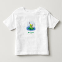 Cute Grappig green frog cartoon Illustration