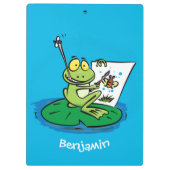 Cute Grappig green frog cartoon Illustration Klembord (Achterkant)