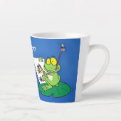 Cute Grappig green frog cartoon Illustration Latte Mok (Rechts)
