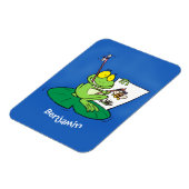 Cute Grappig green frog cartoon Illustration Magneet (Linkerzijde)
