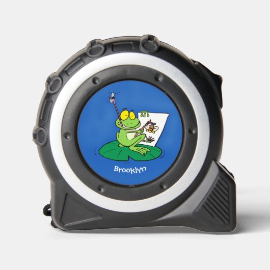 Cute Grappig green frog cartoon Illustration Rolmaat (Voorkant)