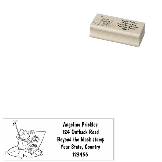 Cute Grappig green frog cartoon Illustration Rubberstempel (Gestempeld)