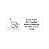 Cute Grappig green frog cartoon Illustration Rubberstempel (Afrduk)