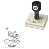 Cute Grappig green frog cartoon Illustration Rubberstempel (Gestempeld)