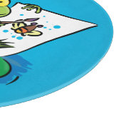 Cute Grappig green frog cartoon Illustration Snijplank (Hoek)