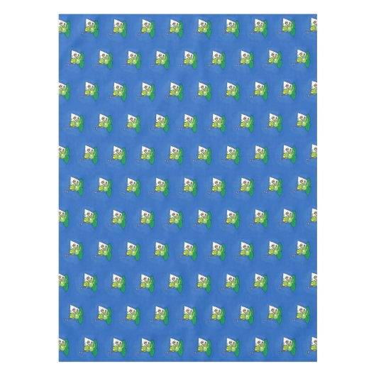 Cute Grappig green frog cartoon Illustration Tafelkleed (Voorkant)