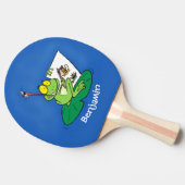 Cute Grappig green frog cartoon Illustration Tafeltennisbatje (Zijkant)