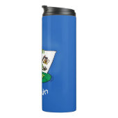 Cute Grappig green frog cartoon Illustration Thermosbeker (Geroteerd rechts)