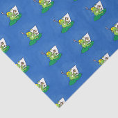 Cute Grappig green frog cartoon Illustration Tissuepapier (Detail)