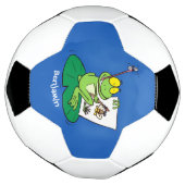 Cute Grappig green frog cartoon Illustration Voetbal (Gedraaid)