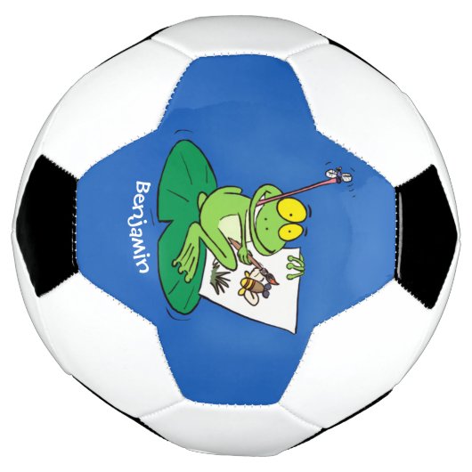 Cute Grappig green frog cartoon Illustration Voetbal (Gedraaid)