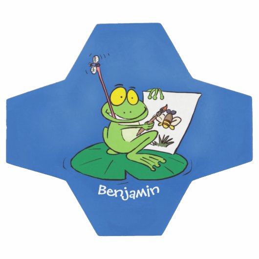 Cute Grappig green frog cartoon Illustration Voetbal (Enkel)
