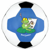 Cute Grappig green frog cartoon Illustration Voetbal (Voorkant)