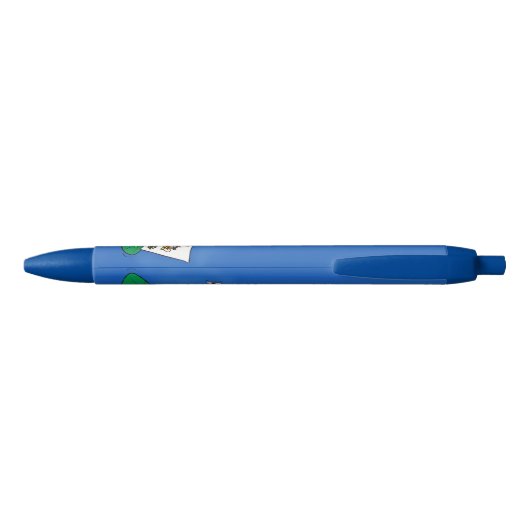 Cute Grappig green frog cartoon Illustration Zwarte Inkt Pen (Achterkant)