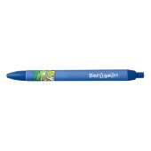 Cute Grappig green frog cartoon Illustration Zwarte Inkt Pen (Voorkant)