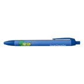 Cute Grappig green frog cartoon Illustration Zwarte Inkt Pen (Bovenkant)