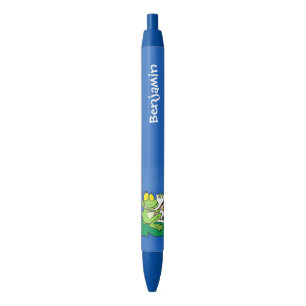 Cute Grappig green frog cartoon Illustration Zwarte Inkt Pen